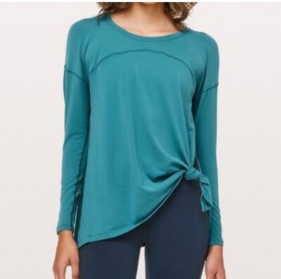 ヨガ lululemon - *outlet* size4 long T-shirts lululemon Lululemon Shoulder Cut-Out Yoga T-Shirt - Bone - lulu fanatics