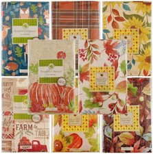 Variety-Autumn Vinyl Tablecloths-Sunflower,Farm,Pumpkins,Animals,Leaves Var Size