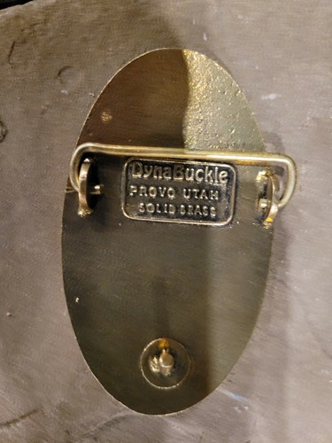 Stemco Solid Brass Belt Buckle By DYNA BUCKLE 102014 Provo Utah collectable  - Picture 2 of 2