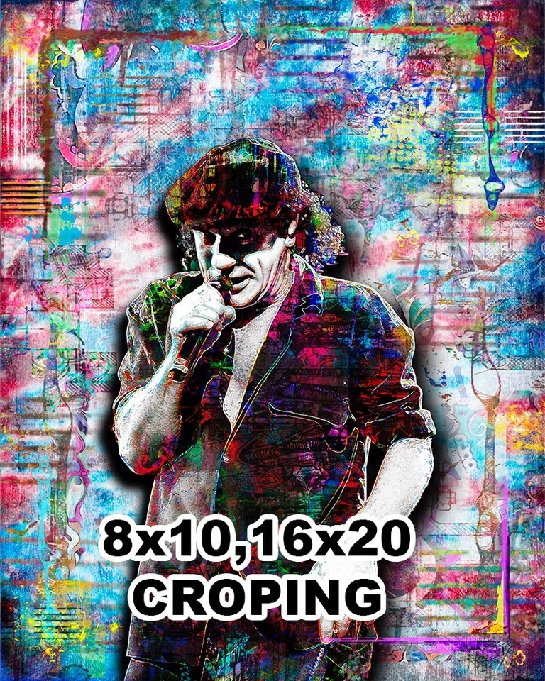 AC/DC BRIAN JOHNSON 8x10in Pop Art Poster, AC/DC Pop Art Print Free ...