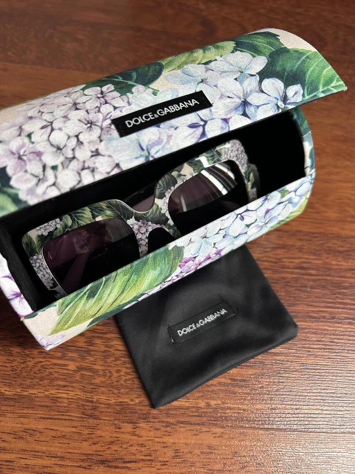 NUEVO CON ETIQUETAS Dolce & Gabbana Gafas de sol cuadradas florales DG4310 3149 Hechas en Italia Foto 3 de 4