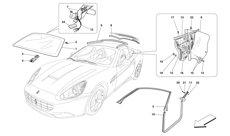 Sello de puerta derecho genuino Ferrari California #69846500 Foto 2 de 2