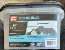 Grip-Rite 1-1/4  Smooth Electro-Galvanized Siding Roofing Nails 10 lbs. 1960 Pcs
