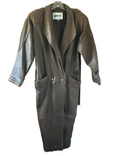 Vintage Gianni Leather Coat, Women Size Medium, Brown