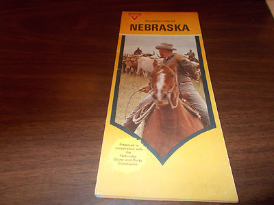 1970 Conoco Nebraska Vintage Road Map