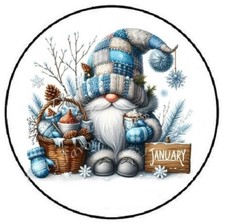 JANUARY GNOME MONTH ENVELOPE SEALS LABELS STICKERS PARTY FAVORS
