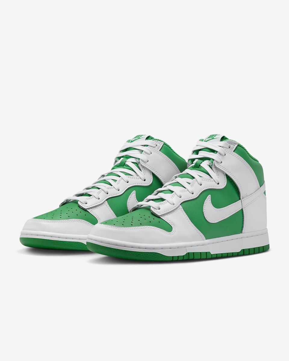 nike green and white trainers