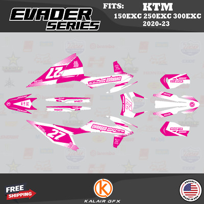 Graphics Kit for KTM  150EXC, 250EXC, 300EXC 2020 2021 2022 2023 Evader-Magenta