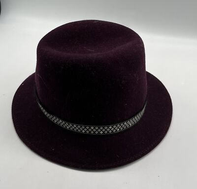 Patricia Underwood Too Purple Felt Hat w/ Geometric Print  display picture 3