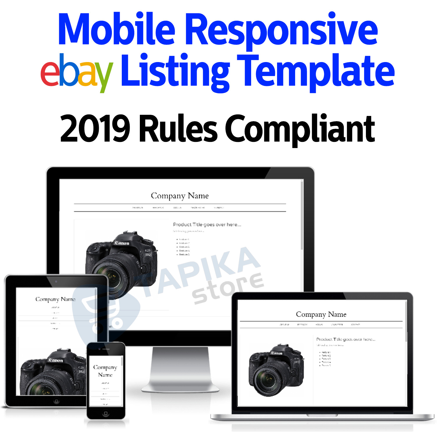 eBay Template Listing Auction 2021 Design Responsive Professional Compliant Html