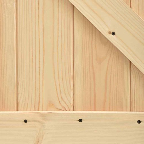 Sliding Door with Hardware Set 95x210 cm Solid Wood Pine vidaXL - Picture 7 of 11
