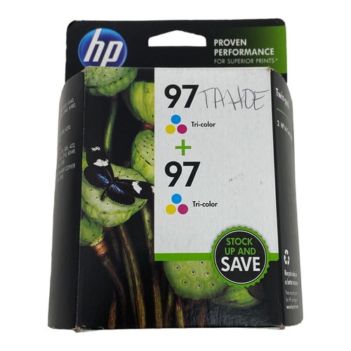 🐞 GENUINE 2-PACK 97 TRI-COLOR INK C9353FN NEW SEALED EXPIRED 6/2014 - 第 1/5 張圖片
