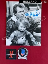 Tom Holland autographed signed 8x10 photo Child's Play Chucky Beckett COA Tom Holland autographed signed 8x10 photo Child's Play Chucky Beckett COA