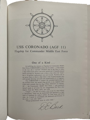 1981 1982 USS CORONADO AGF-11 US NAVY COMMANDER MIDDLE EAST FLAGSHIP CRUISE BOOK - Picture 2 of 4