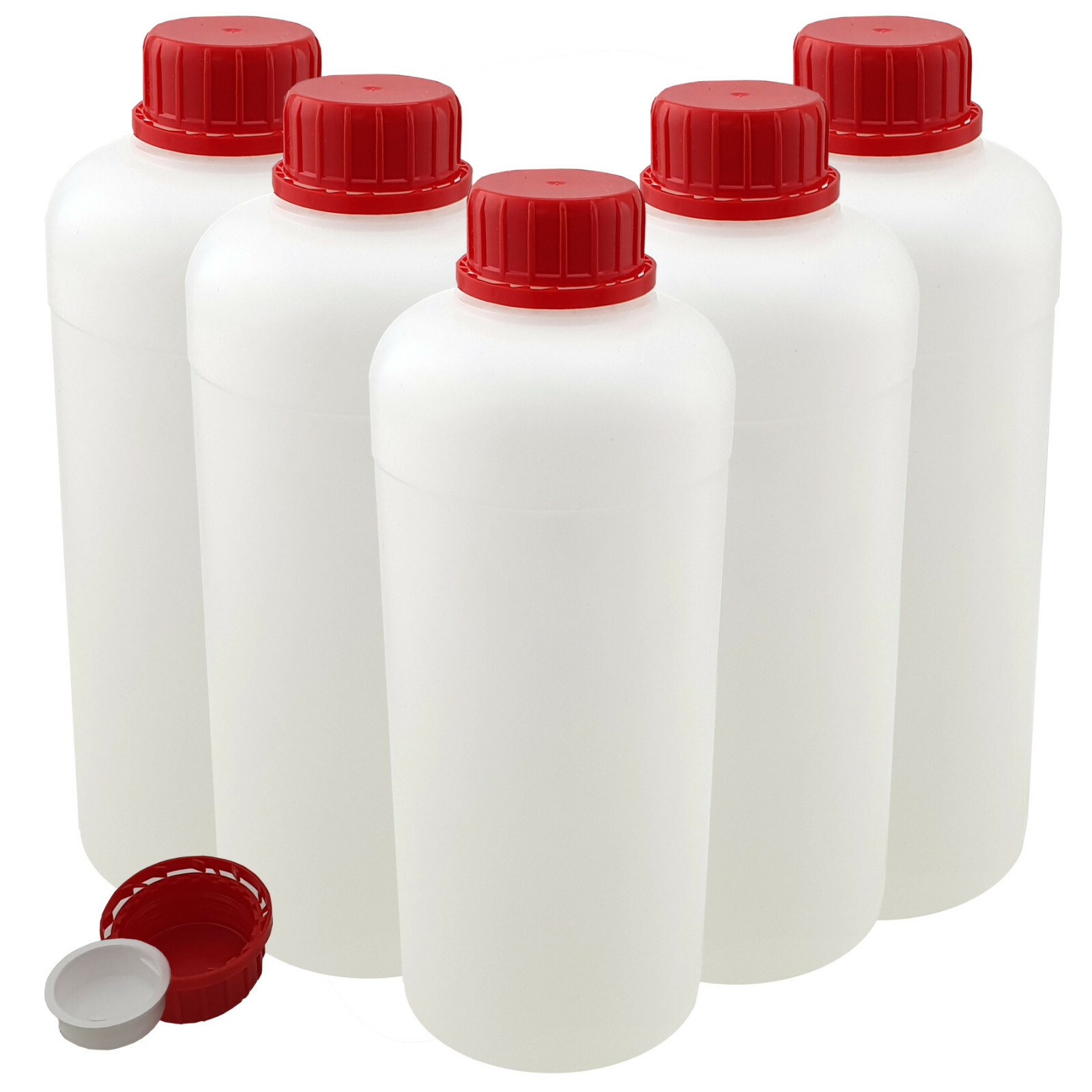 3x Leerflasche 1000 Ml (1 Liter) Aus Kunststoff, Matt – Mit Schraubverschluss – Ideal Zum Abfüllen & Aufbewahren