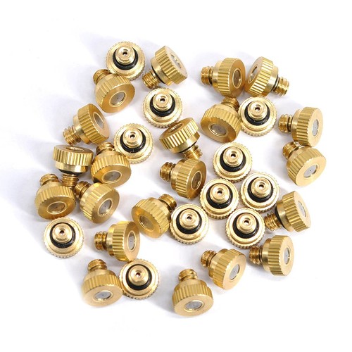32 Pack Brass Misting Nozzle Replacement Heads for Outdoor Cooling System - Picture 8 of 9