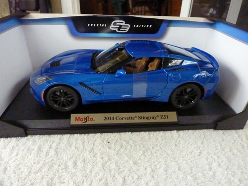 MAISTO 2014 CORVETTE STINGRAY ""Z51 METALLIC BLAU SONDERAUSGABE 1/18 MASSSTAB DIE - Bild 4 von 10
