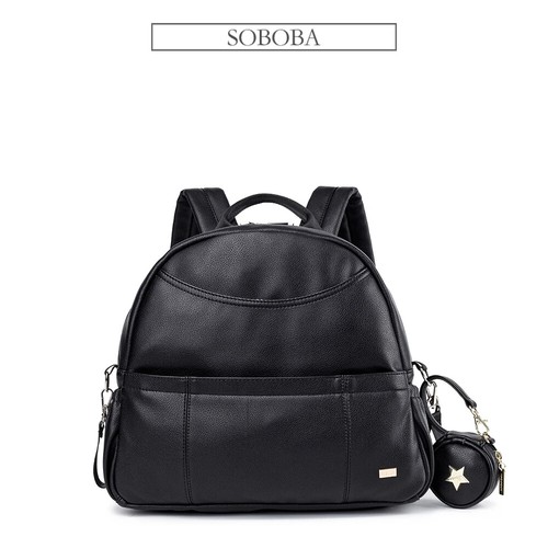 Black Diaper Backpack for Baby Pockets Diaper Bag Mother Travel Stroller Bag - Picture 5 of 27