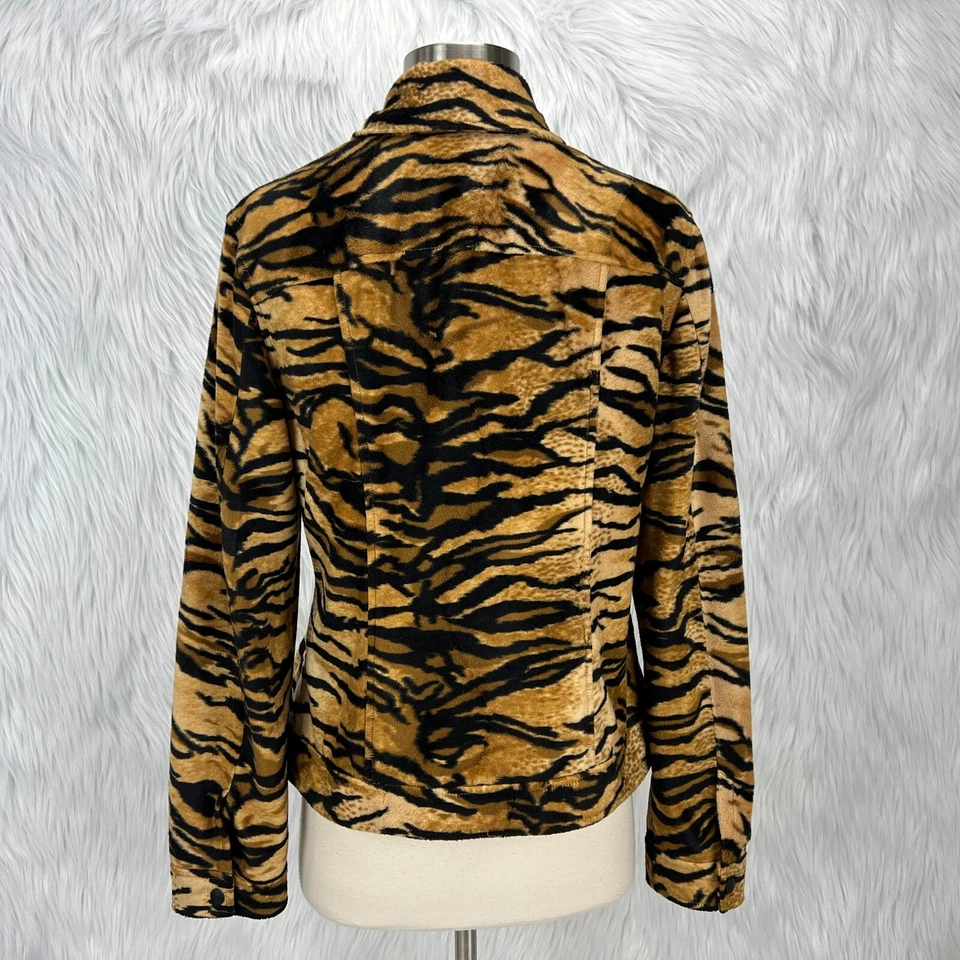 Classiques Entier VTG 90's Tiger Jacket Womens 8  Animal Print Faux Fur Mobwife - Image 4 of 4