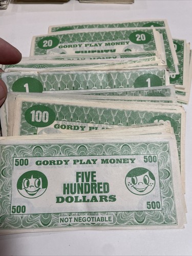 VINTAGE 1960S WESTERN PUBLISHING CO. PLAY MONEY Gordy Play Wannatoy 500+ Bills - Picture 5 of 15