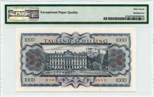 Austria, 1000 Schilling, P147a, 1966, PMG 67 - Picture 4 of 4