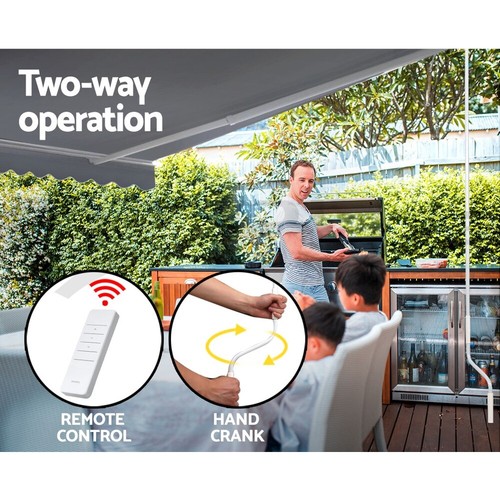 Instahut Retractable Folding Arm Awning Motorised Remote Outdoor Awning Sunshade - Picture 9 of 46