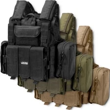 Barska Tactical Vest VX-300 Adjustable MOLLE Quick Release Plate Carrier Rig