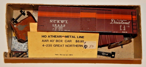 DR Athearn HO #A185 NC&St.L 40' Boxcar #19439 Kit de metal usado anteriormente