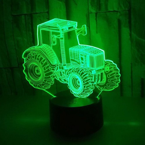 Amazing 3D LED Night Light 7 Color Dynamic Tractor Car Light for Home Decoration - Picture 7 of 12