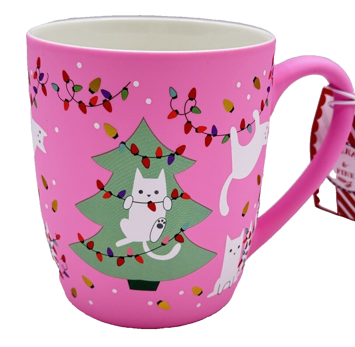 Peppermint Pine Pink Kitty Christmas Tree Mug Cat Crazy Cat Lady