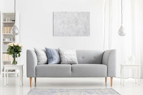 Weißes Wandbild Abstrakt Federdruck Leinwand Wandbild Bild Druck - Bild 3 von 5