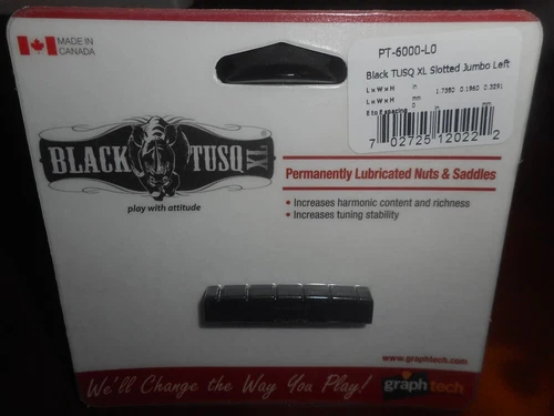 NEW - Graph Tech Jumbo Slotted Nut For LEFTY Gibson, BLACK TUSQ XL - #PT-6000-L0