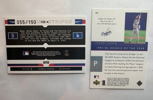 Hideo Nomo Lot 2X Inserts 2004 Prestige Changing Stripes /150 2003 SP Rookie Arc - Bild 2 von 2