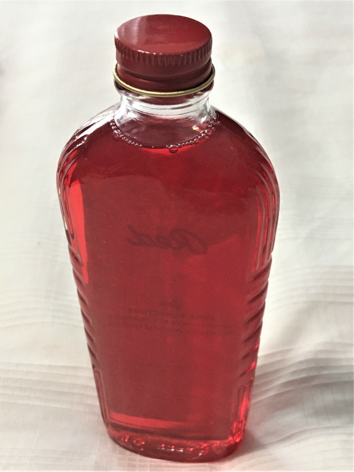 NEW Vintage OLD ENGLISH RED Oil Furniture Polish in 1940s Ribbed Glass