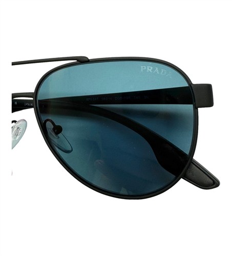 Prada Linea Rossa SPS 54T DG0-09R Sunglasses Black Rubber Blue Tinted w/case - Picture 6 of 10