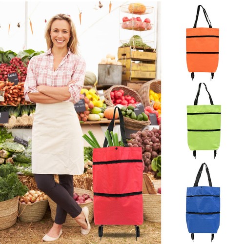 Foldable Shopping Bag With Wheels Oxford Cloth Shopping Cart Foldable apposite - Picture 8 of 16