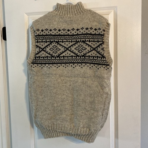 Lost Horizons Sven Lined Vest Handmade In Nepal 100% Wool Light Natural Stretch - Picture 4 of 7