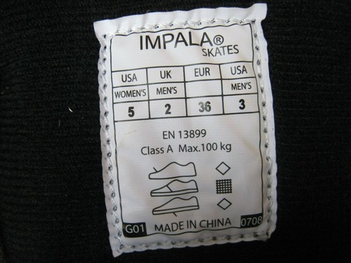 IMPALA Patines Sobre Ruedas EE. UU. Para Mujer 5 Hombres 3 Cuádruples 58x32 Nuevos Zapatos Negros - Imagen 5 de 11