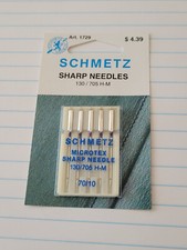 SCHMETZ SEWING MACHINE NEEDLES MICROTEX SHARP 70/10 - 5 PACK PART 1729