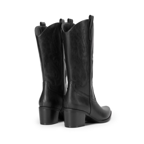 Women Western Boots Square Toe Cowboy Cowgirl Boots Embroidered Mid Calf Boots - Picture 8 of 48