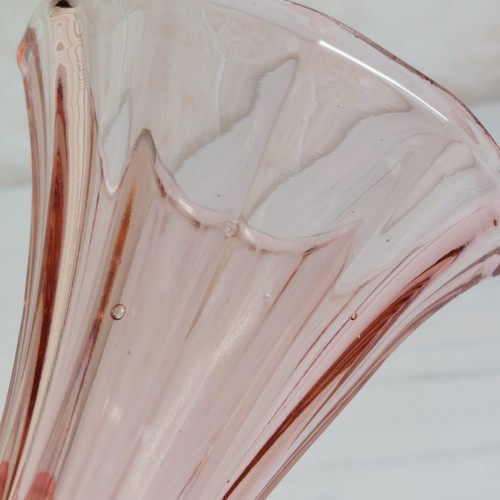 Art Deco Rocket Vase Pink Glass 1930s Tripod Legs Czech Bohemian Interior 16cm 2 - Picture 11 of 23