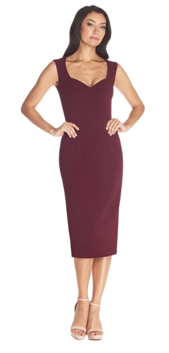 Dress the Population Elle Sheath Dress Burgundy