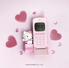 ROYCHE Sanrio Hello Kitty RETRO TABLE CLOCK 50th Anniversary Korean Pop-up New