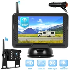 Digital Backup Camera Wireless Car Rear View HD Parking Night Vision 5" Monitor