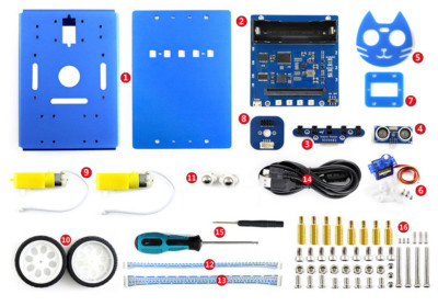 Waveshare KitiBot 2WD for Micro:bit Smart Robots Building Kits for Kids to Learn