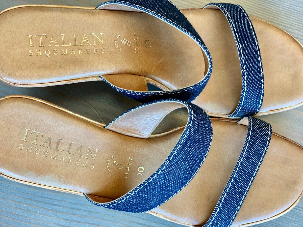 Italian shoemakers store navy sandals