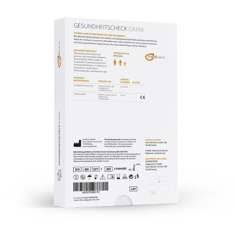 medivere Labordiagnostik Gesundheitscheck Darm Stuhltest - Bild 2 von 4