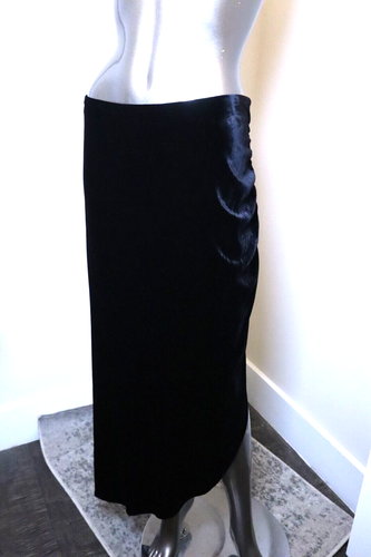 VERONICA BEARD Midi Skirt Herst Black Velvet Rushed Size 6 New Tag $495 - Picture 2 of 7