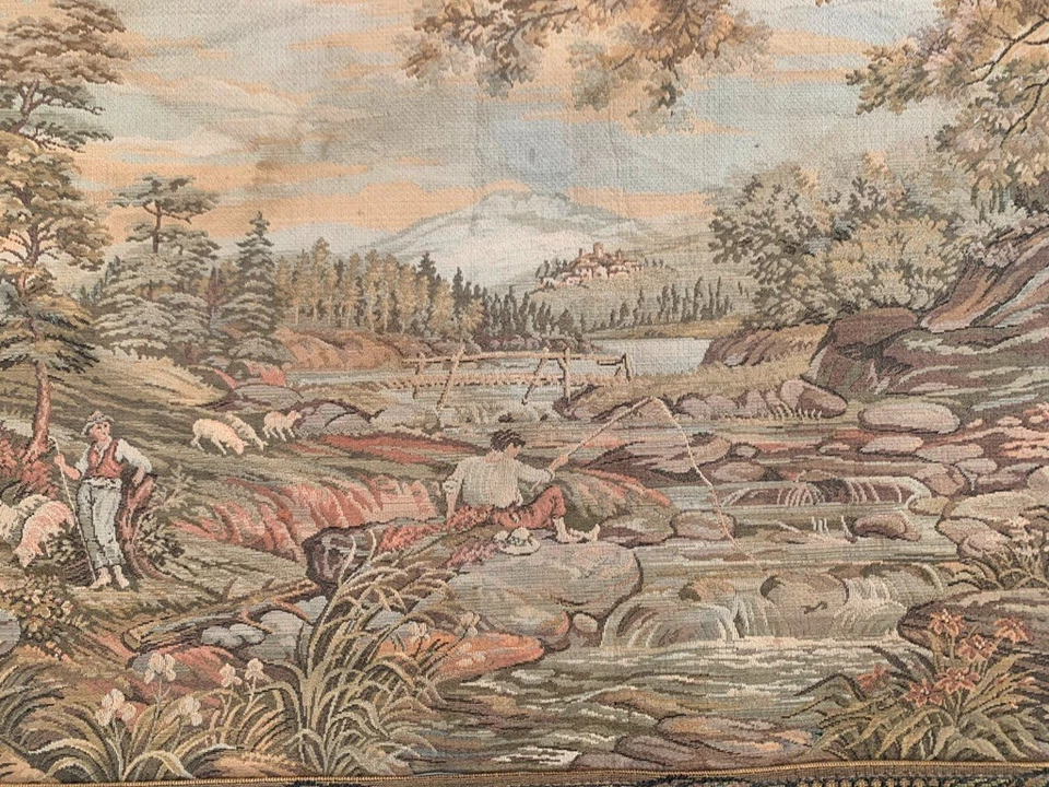 2x5 Vintage French Floral Tapestry Wall Hanging Colorful Traditional Goblins - Image 4 of 4