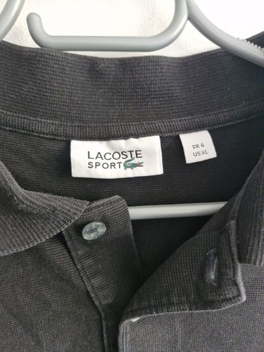 Lacoste Polo Shirt Xl Black Charcoal Long Sleeved 42 Chest - Picture 7 of 7